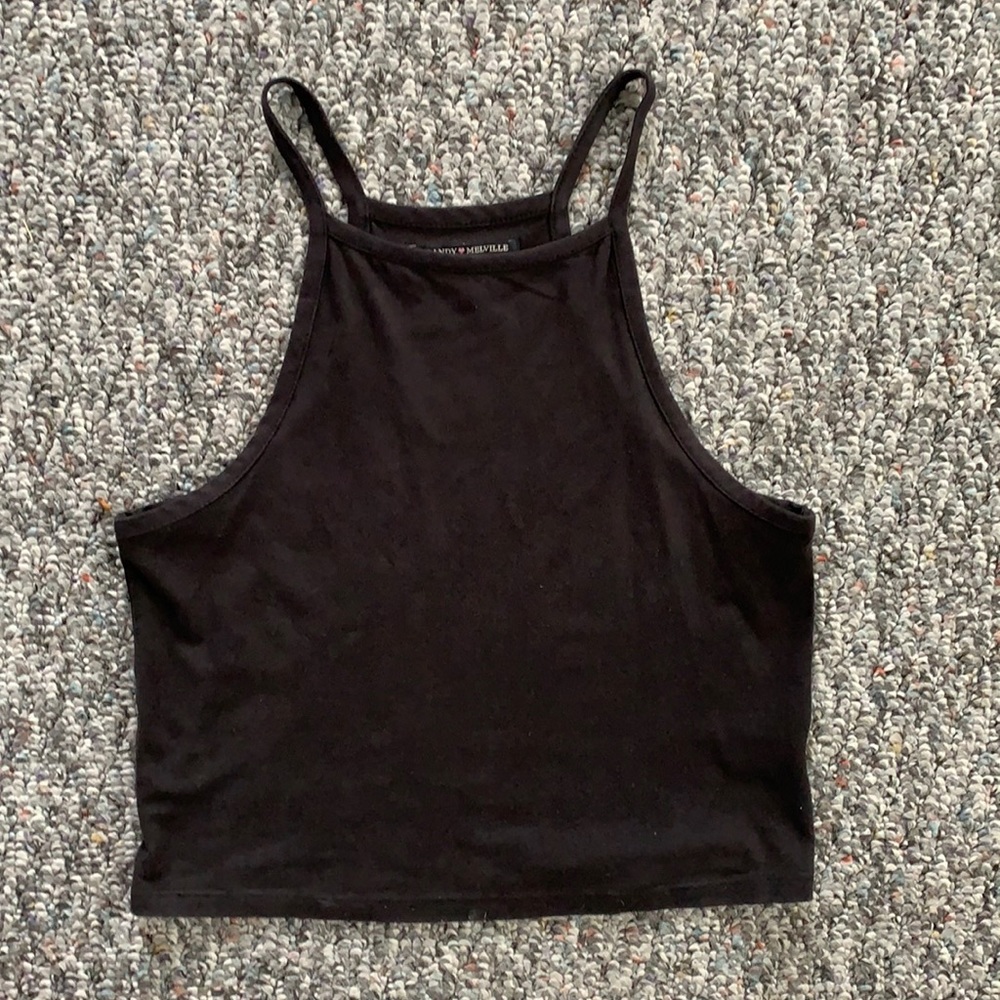 Black crop top, razor cut, tank top